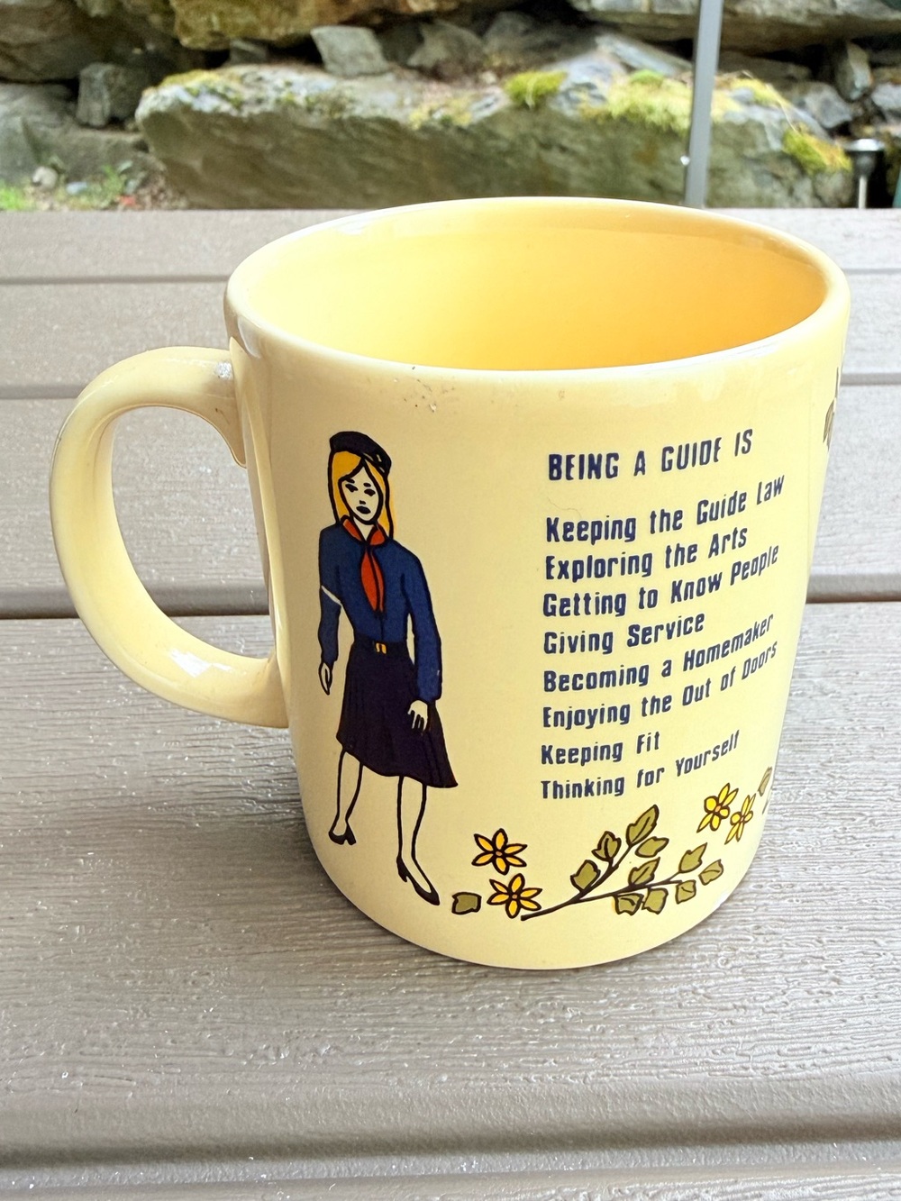 GIRL GUIDE MUG ' Being a Guide is “ Vintage Coloroll England 1970s